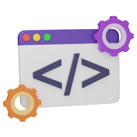 Web Coding  3D Icon