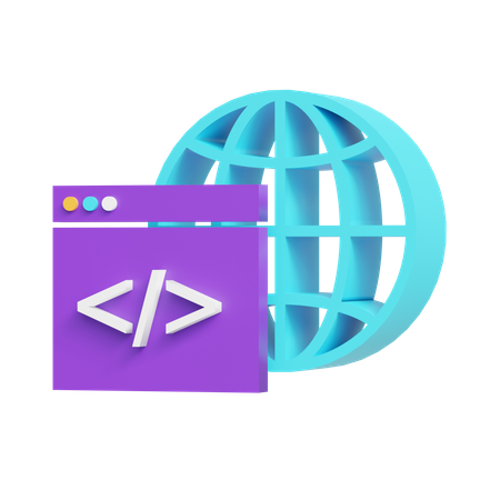 Web Coding  3D Icon