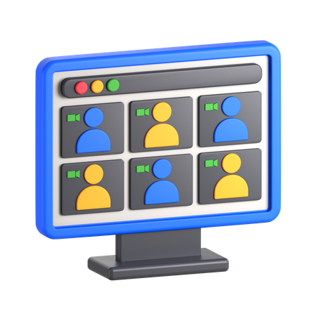 ウェブ会議  3D Icon