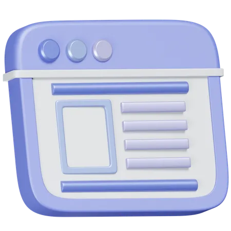An Icon Representing Web Content In A 3 D Format Ideal For Showcasing Online Content Or Digital Material 3D Icon