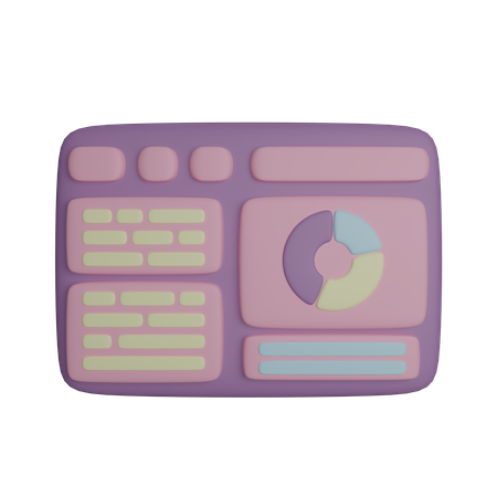 Web Dashboard  3D Icon