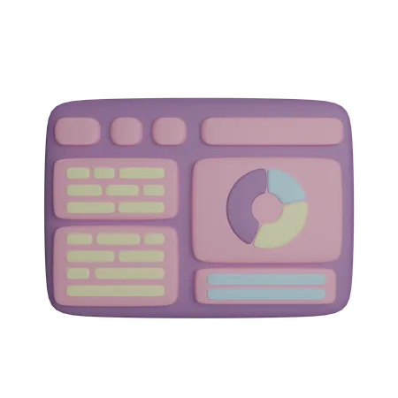 Web Dashboard  3D Icon