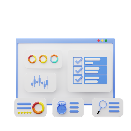Web Dashboard  3D Icon