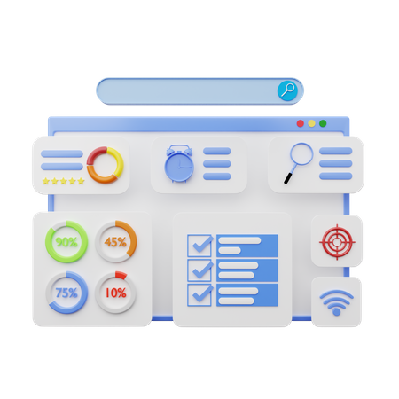 Web Data Analytics  3D Icon