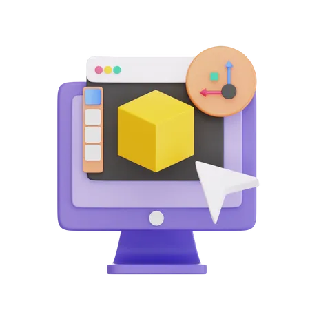 Web Design 3D Desktop App  3D Icon