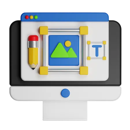 Web Design  3D Icon
