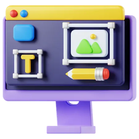 Web Design  3D Icon