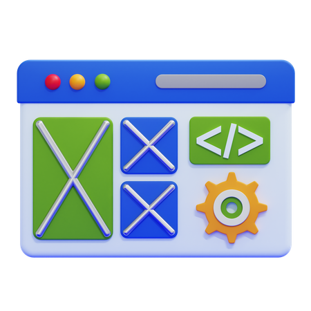 Web Design  3D Icon