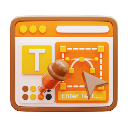 Web Design  3D Icon