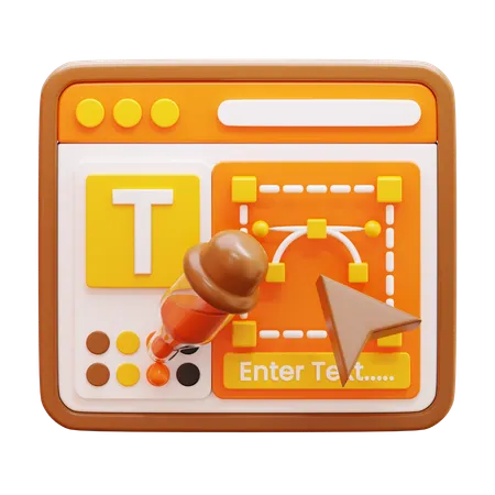 Web Design  3D Icon