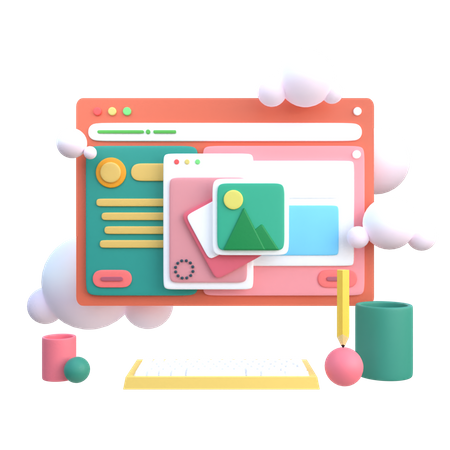 Web Design  3D Icon