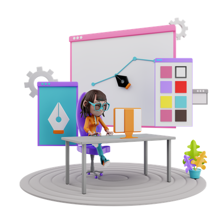 Web Design  3D Icon