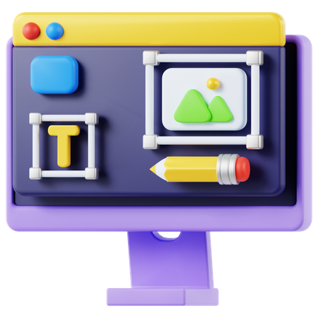 Web Design  3D Icon