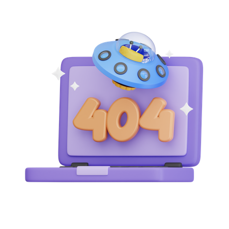 Web Design 404 Error Page  3D Icon