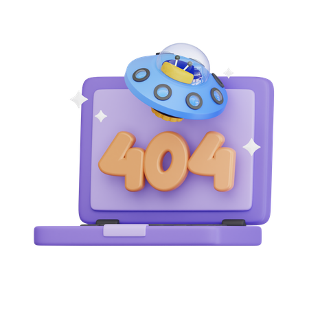 Web Design 404 Error Page  3D Icon