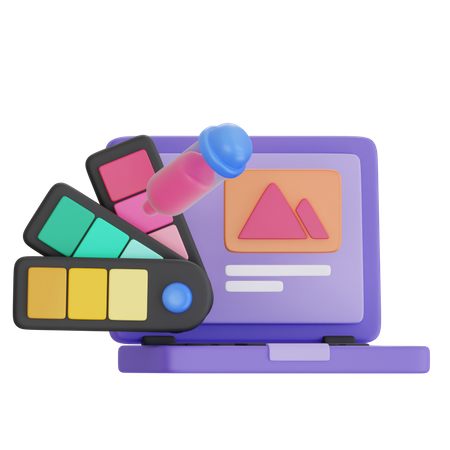 Web Design Color Editor  3D Icon