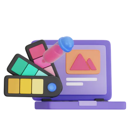 Web Design Color Editor  3D Icon