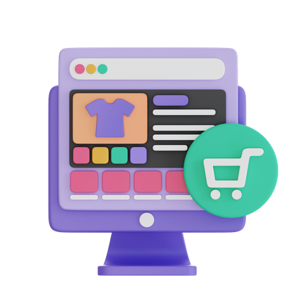 Web Design E-commerce Store  3D Icon