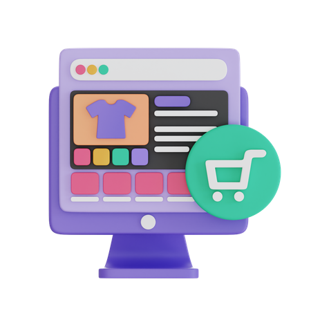 Web Design E-commerce Store  3D Icon
