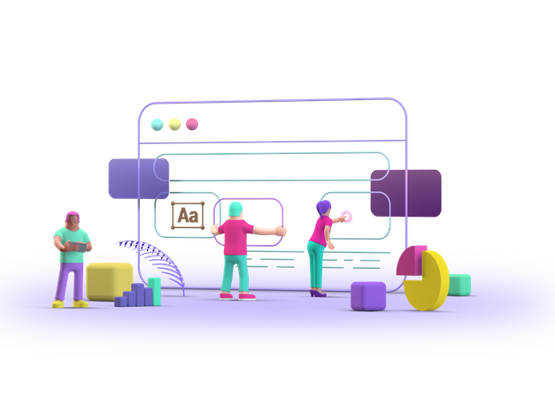Web Design e Desenvolvimento  3D Icon
