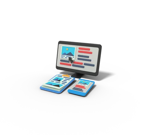 Imagem de web design responsiva  3D Icon