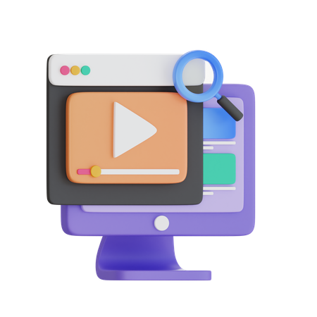 Web Design Multimedia Player  3D Icon