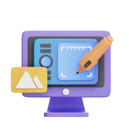 Web Design Photo Editor  3D Icon