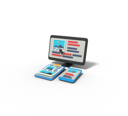 Web design picture responsive 3D Icon