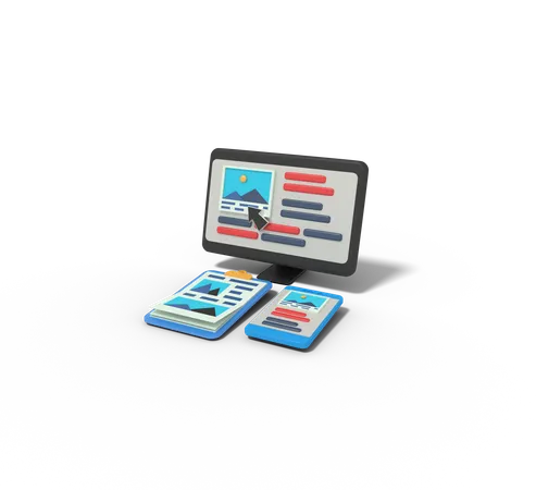 Web design picture responsive 3D Icon