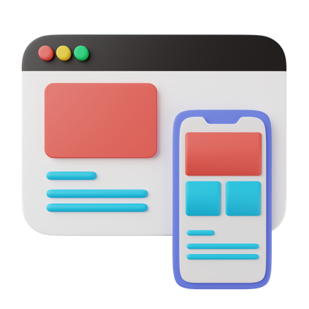Web design responsivo  3D Icon