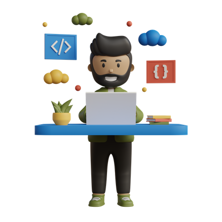 Web Developer  3D Illustration