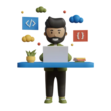 Web Developer  3D Illustration