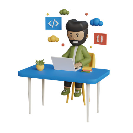 Web Developer  3D Illustration