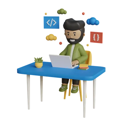 Web Developer  3D Illustration