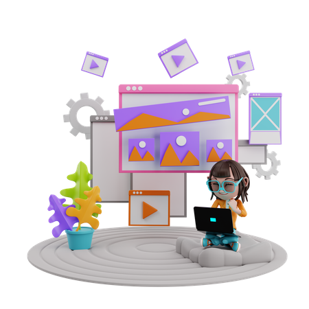 Web Development  3D Illustration