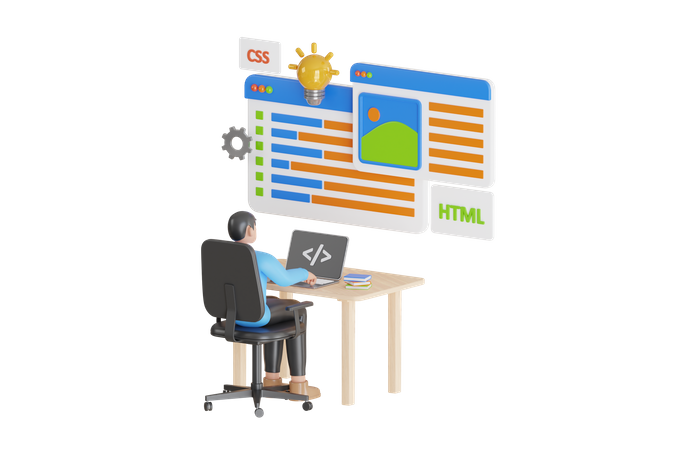 Web development and coding  3D Icon