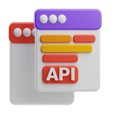 Web Development Integrated with API  3D Icon