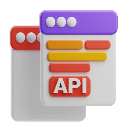 Web Development Integrated with API  3D Icon