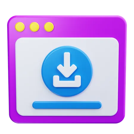 Web Download  3D Icon