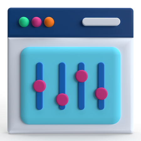 Web Equilizer  3D Icon