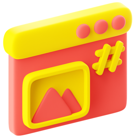 Web Hastag  3D Icon