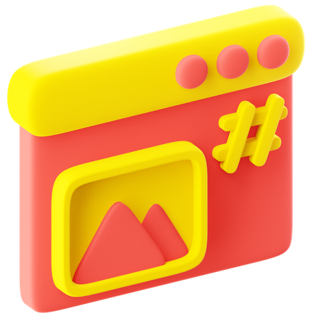 Web Hastag  3D Icon