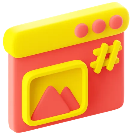 Web Hastag  3D Icon