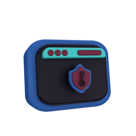 Web Key  3D Icon