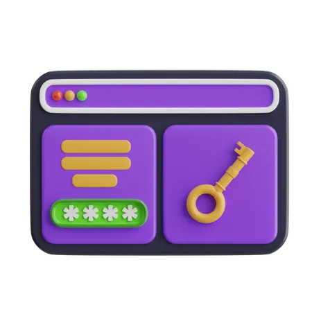 Web Key  3D Icon