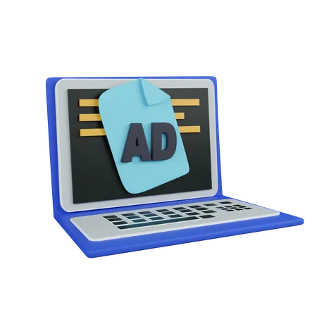 Web laptop advertise  3D Icon