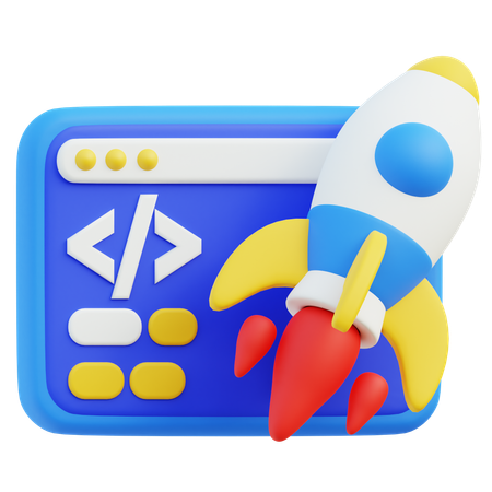 Web Launch  3D Icon