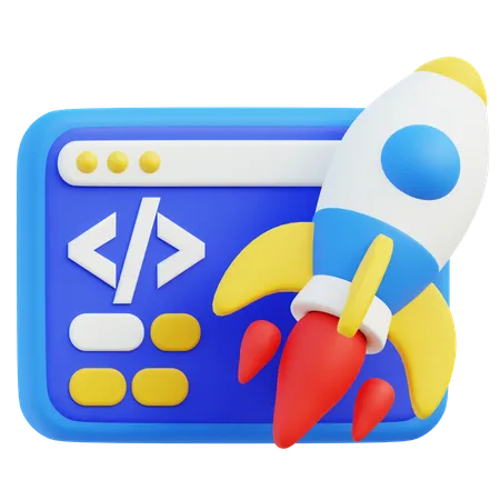 Web Launch  3D Icon