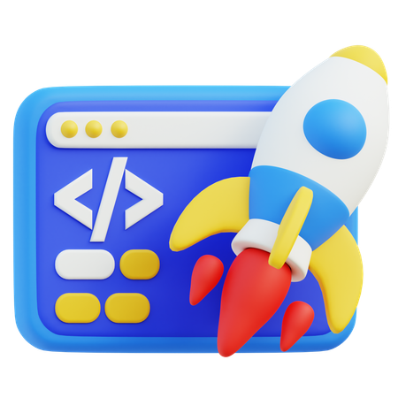 Web Launch  3D Icon