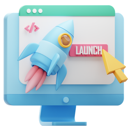 Web Launching  3D Icon